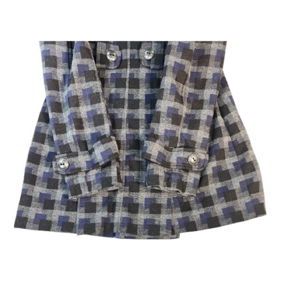 CAbi Blue and Gray Checkered Pea Coat - Picture 5 of 9